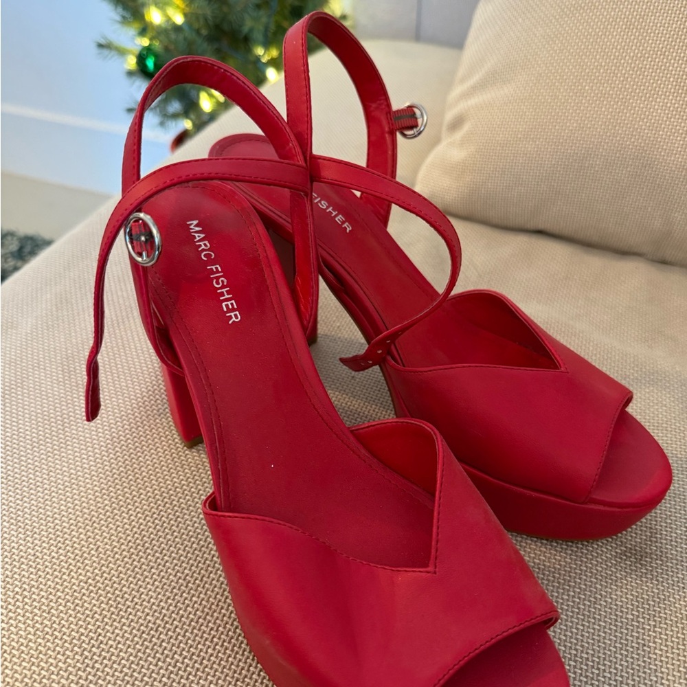 Marc Fisher Strappy Red Heels